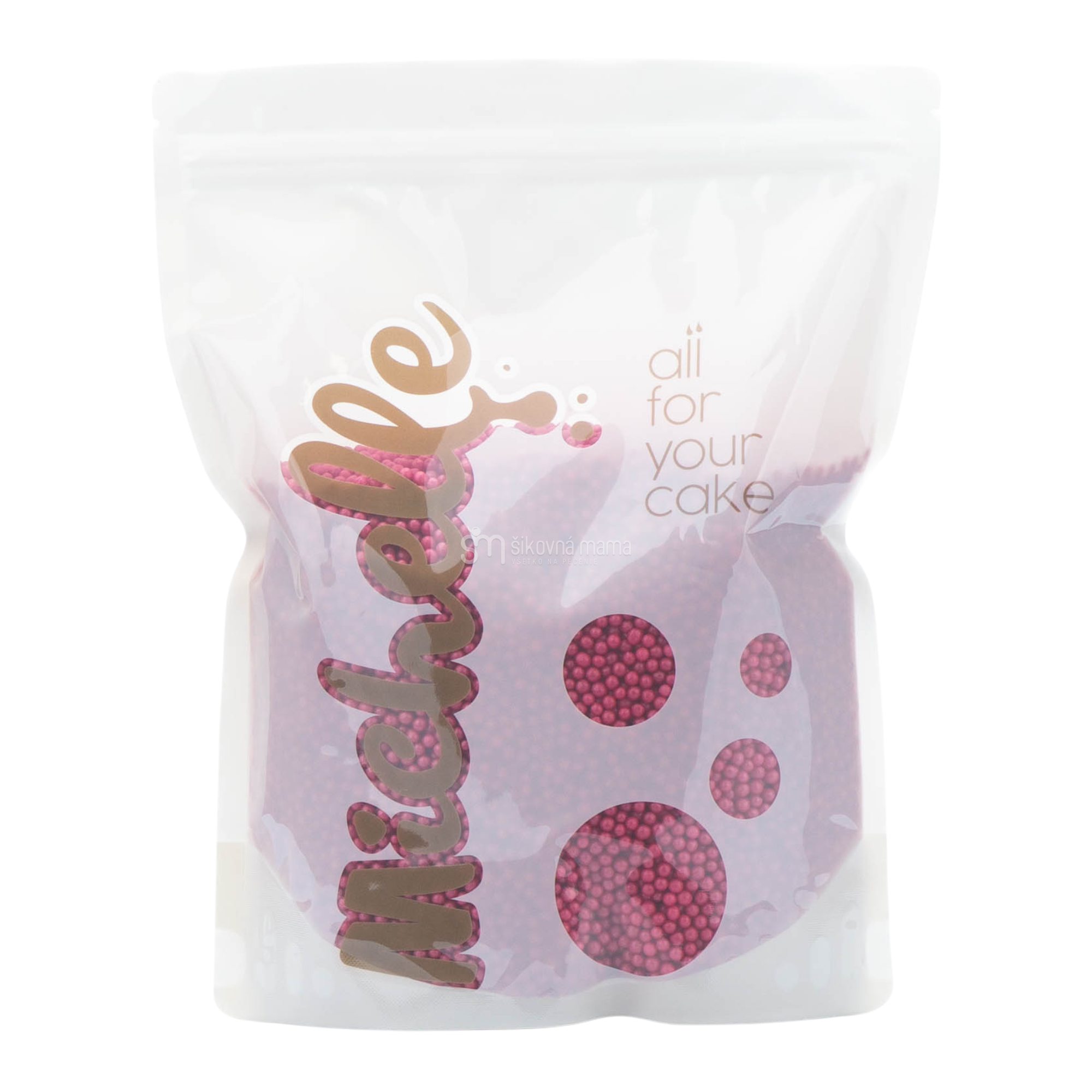 Cukrový posyp - Perly tmavo ružové perleťové 4mm 1kg