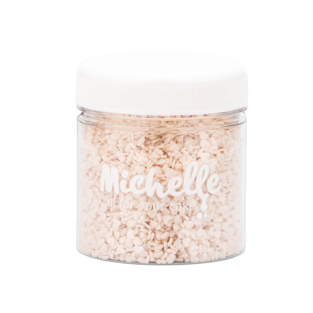 Cukrový posyp - Perleťové mini srdiečka biele 110g