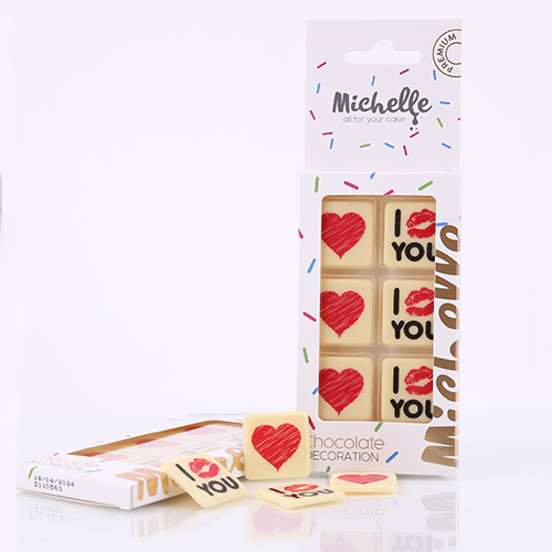 M Čokoládové štvorčeky I Love you 6ks 13542