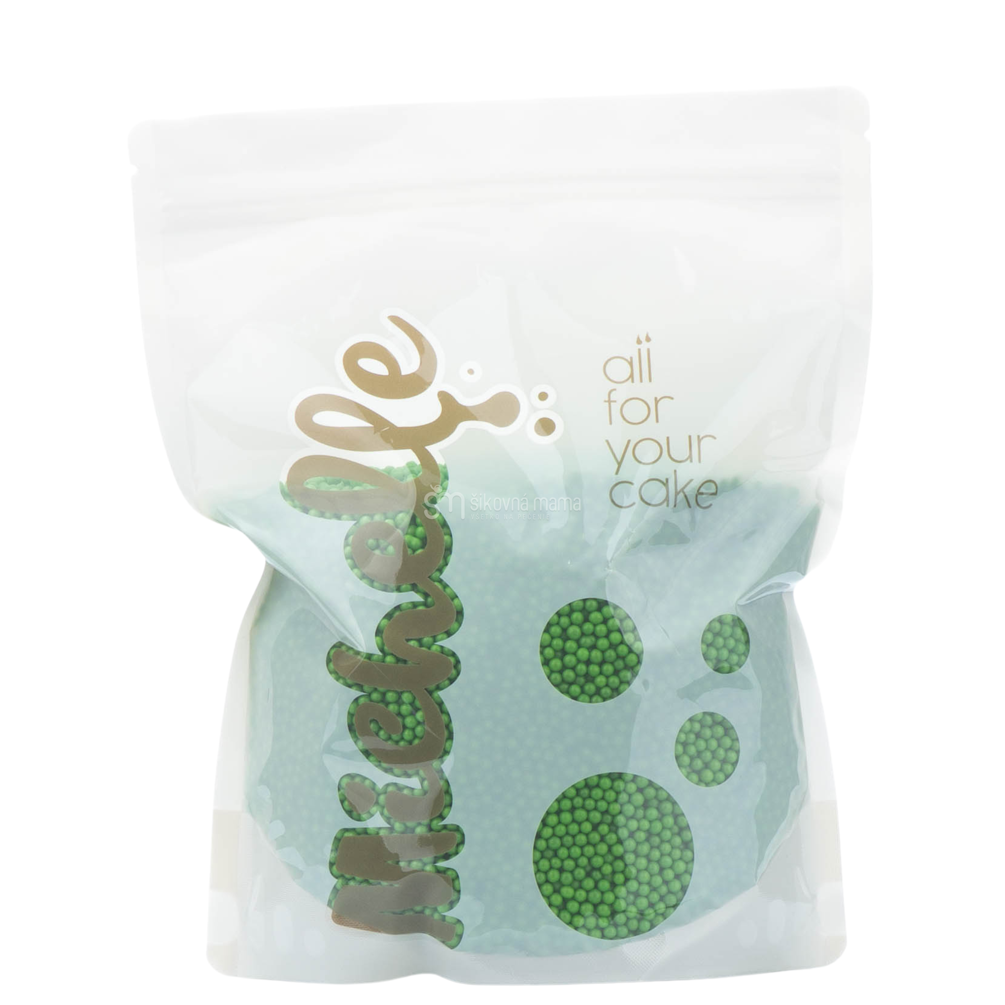 Cukrový posyp - Perly zelené perleťové 4mm 1kg