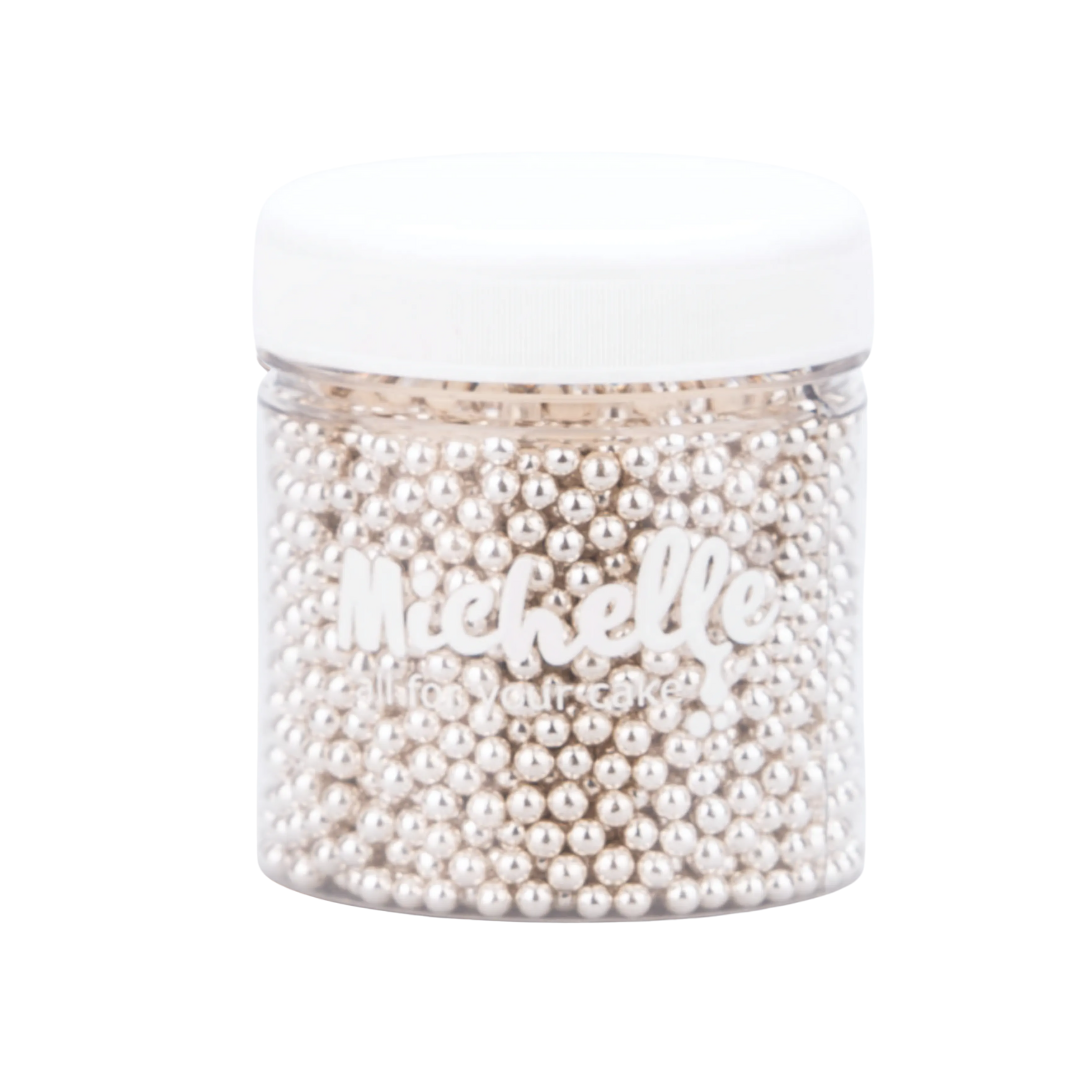 Cukrový posyp - Perly strieborné REAL SILVER 4mm 150g
