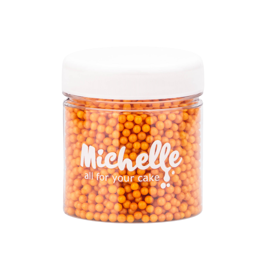 Cukrový posyp - Perly oranžové perleťové 4mm 150g