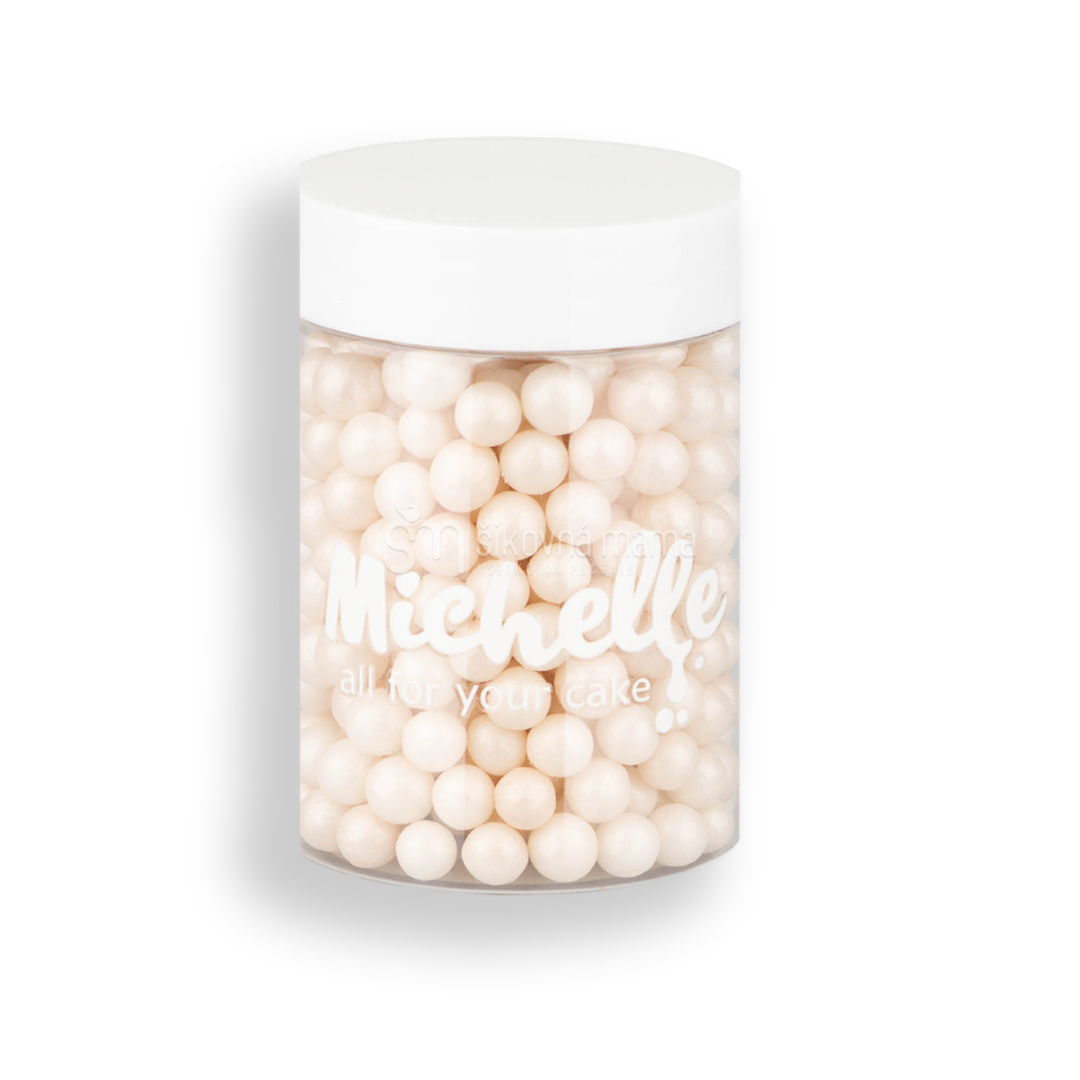 Cukrový posyp - Perly biele perleťové 7mm 90g