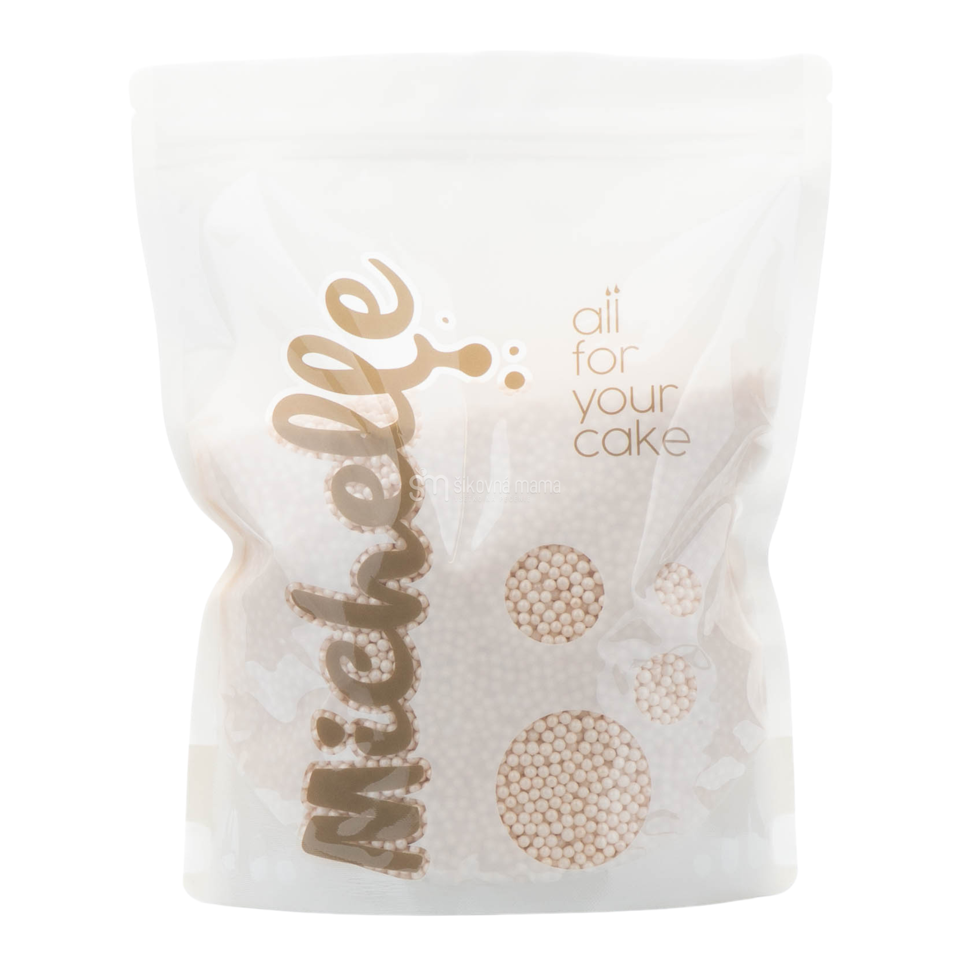 Cukrový posyp - Perly biele perleťové 4mm 1kg