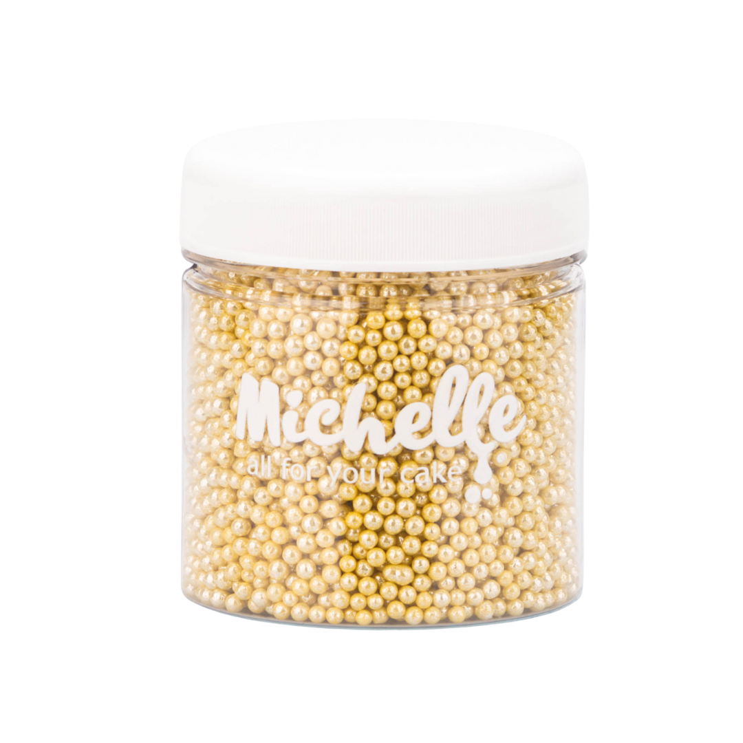 Cukrový posyp - Perly zlaté 2,5mm 150g