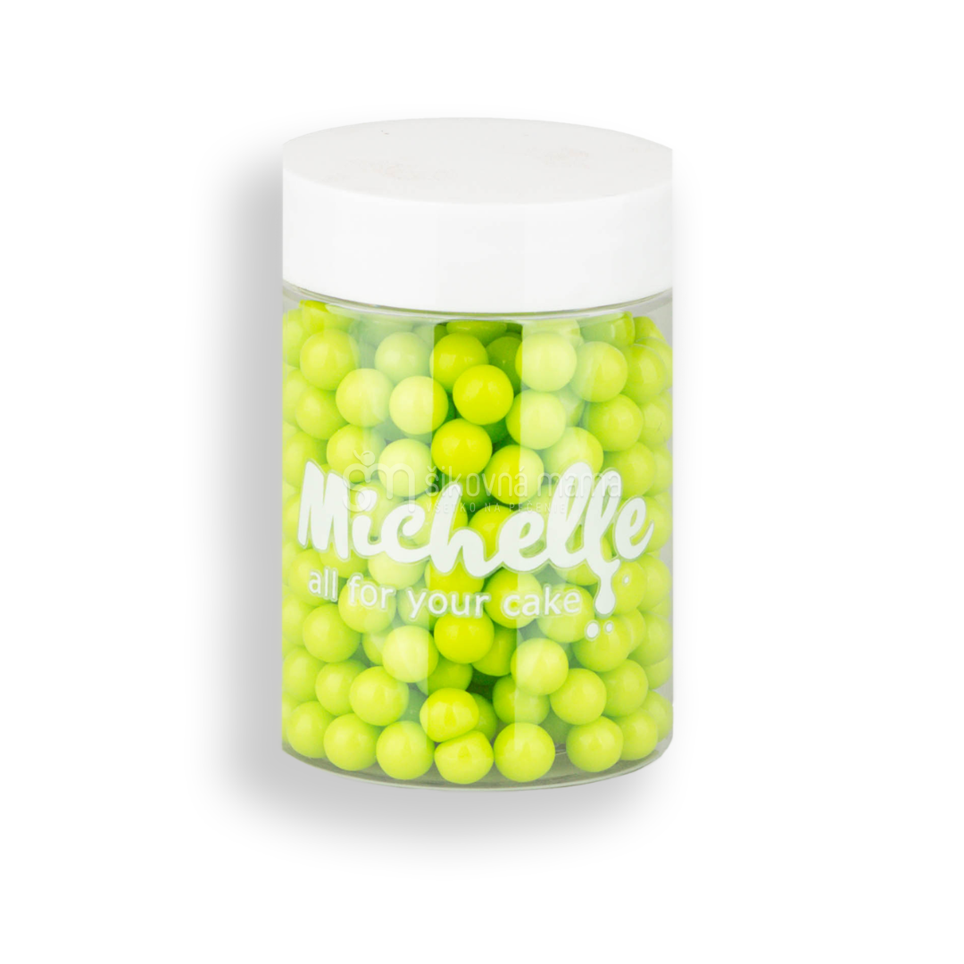 Cukrové perly Limetkovo zelené 5mm 80g