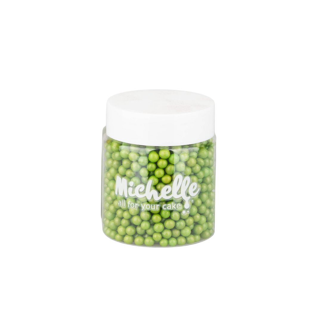 Cukrový posyp - Perly limetkové perleťové 4mm 45g