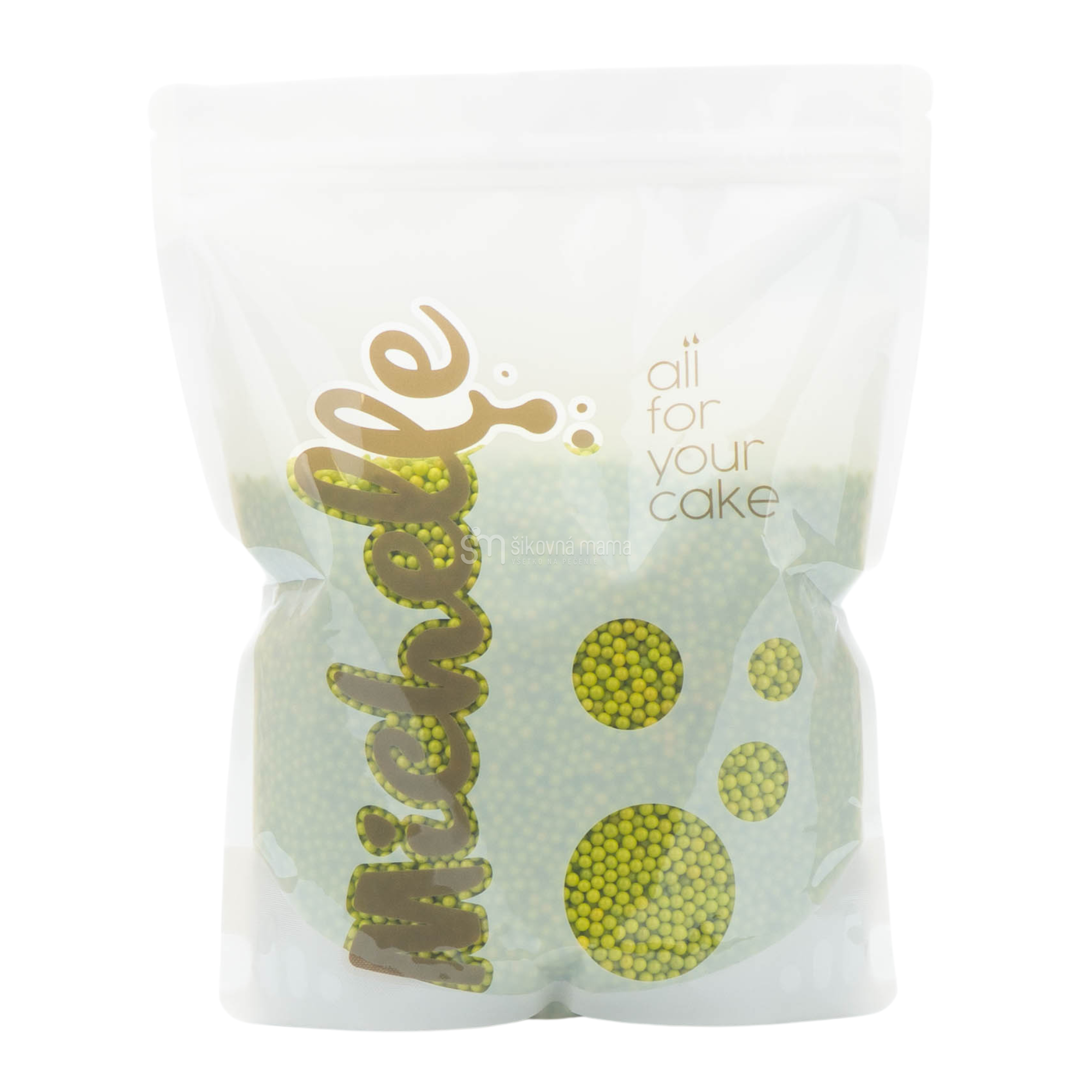 Cukrový posyp - Perly limetkové perleťové 4mm 1kg