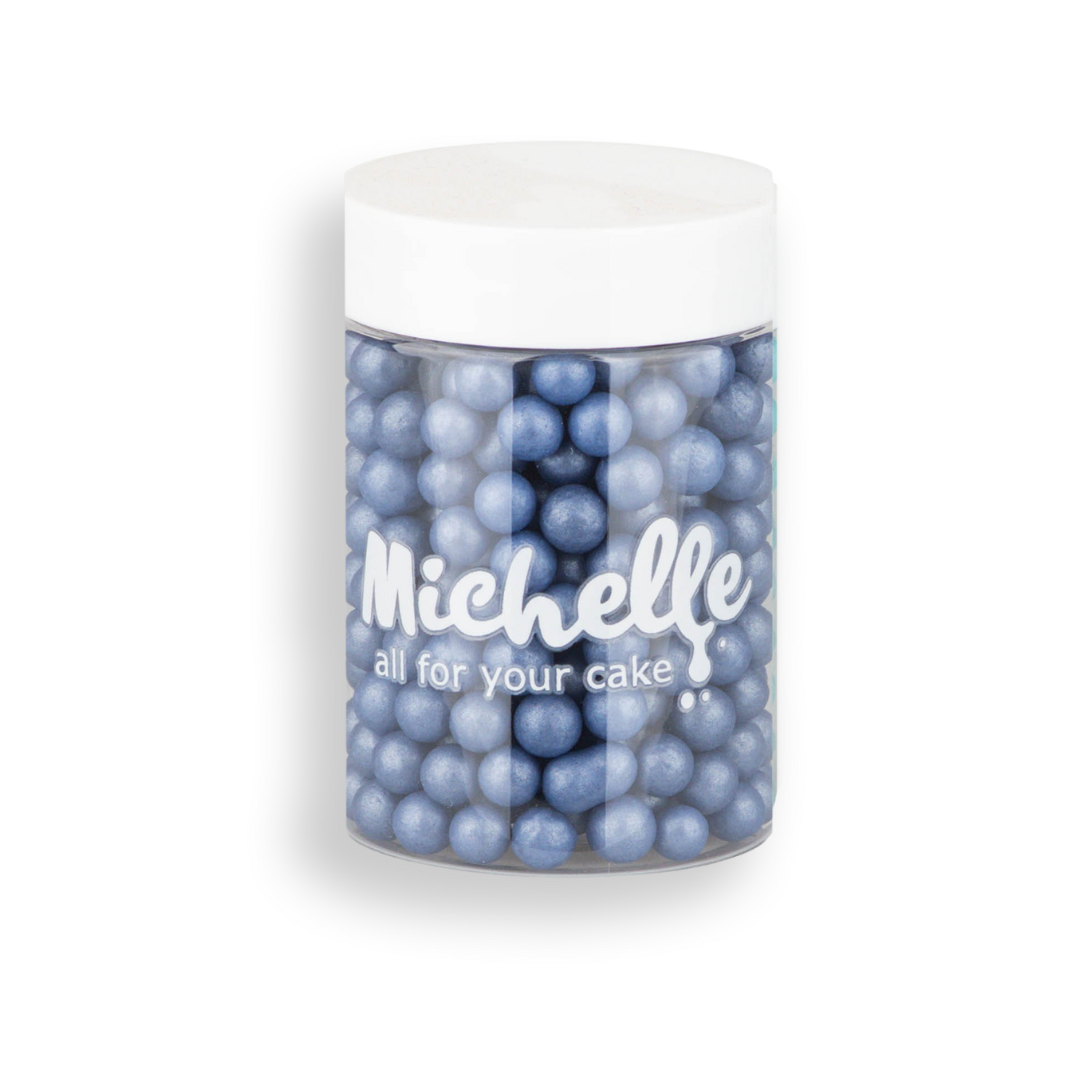 Cukrový posyp - Perly indigo blue perleťové 7mm 90g