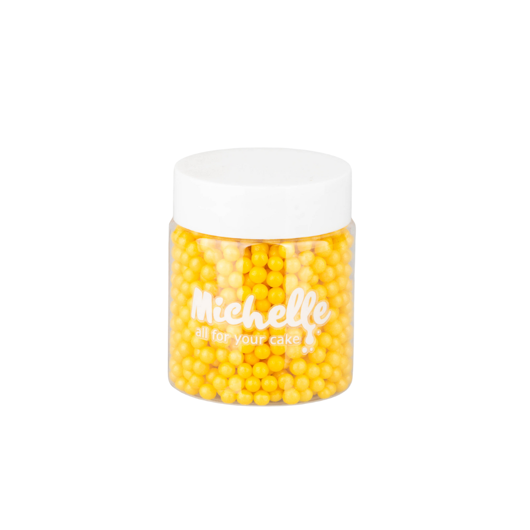 Cukrový posyp - Perly žlté perleťové 4mm 45g