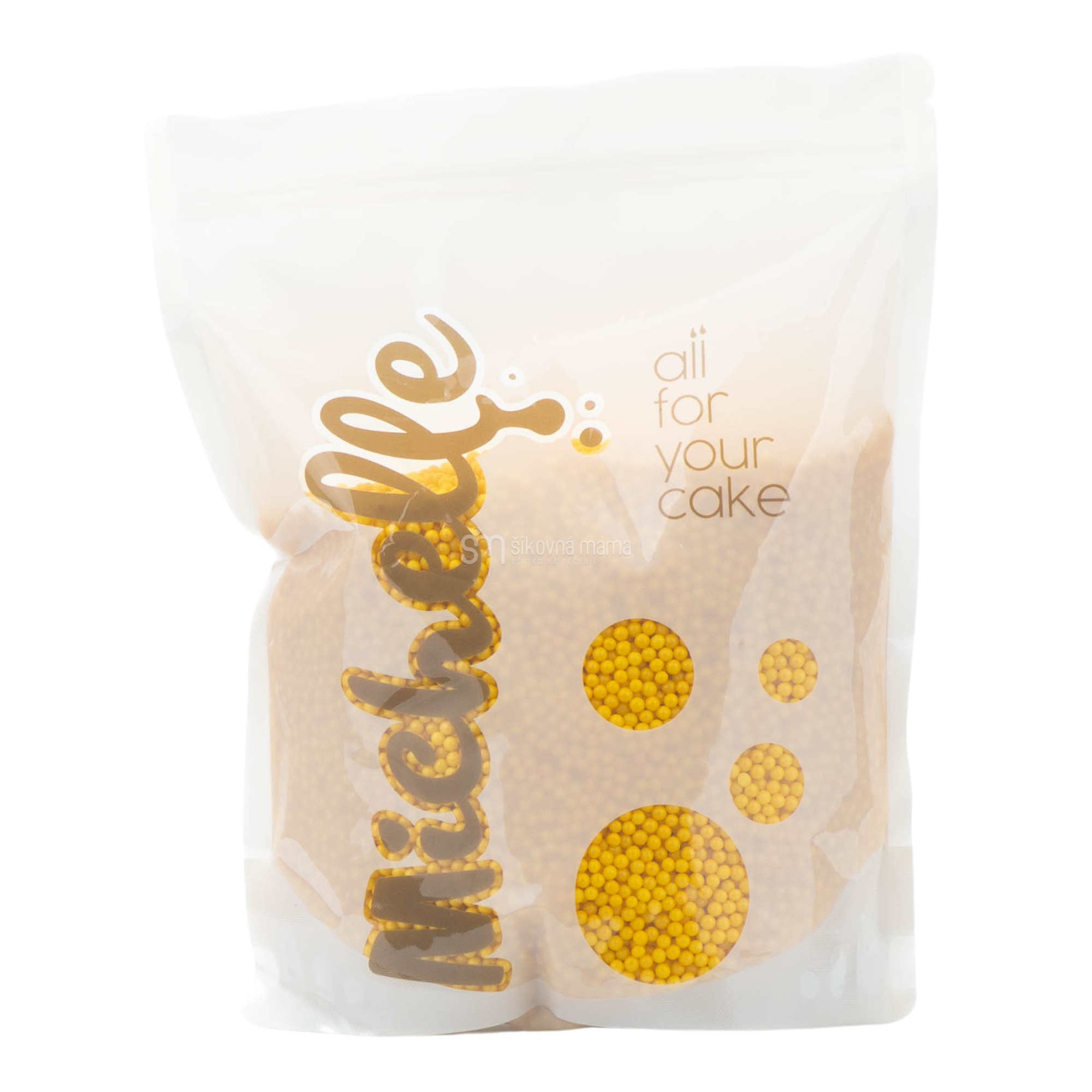 Cukrový posyp - Perly žlté perleťové 4mm 1kg