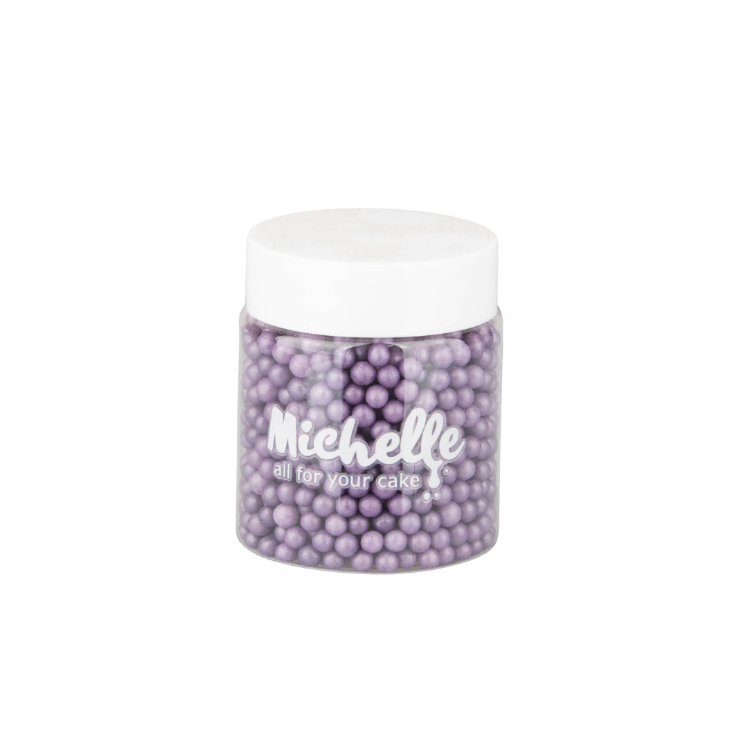Cukrový posyp - Perly fialové perleťové 4mm 45g