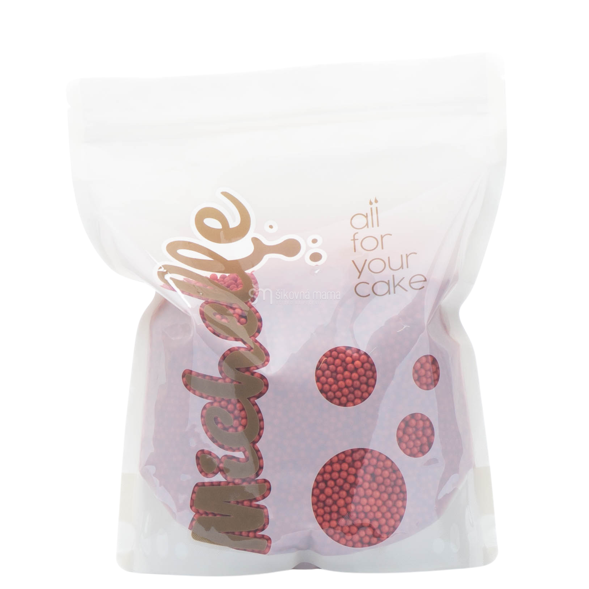 Cukrový posyp - Perly červené perleťové 4mm 1kg