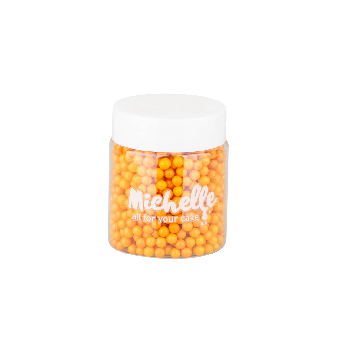 Cukrový posyp- Perly perleťové oranžové 4mm 45g