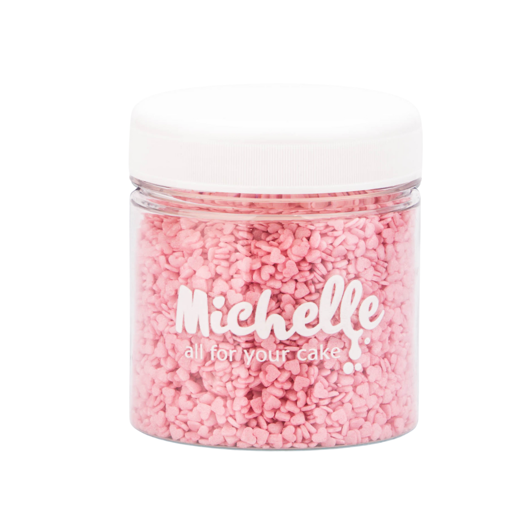 Cukrový posyp - Perleťové mini srdiečka ružové 110g