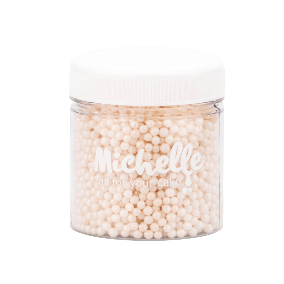 Cukrový posyp - Perly biele perleťové 4mm 150g