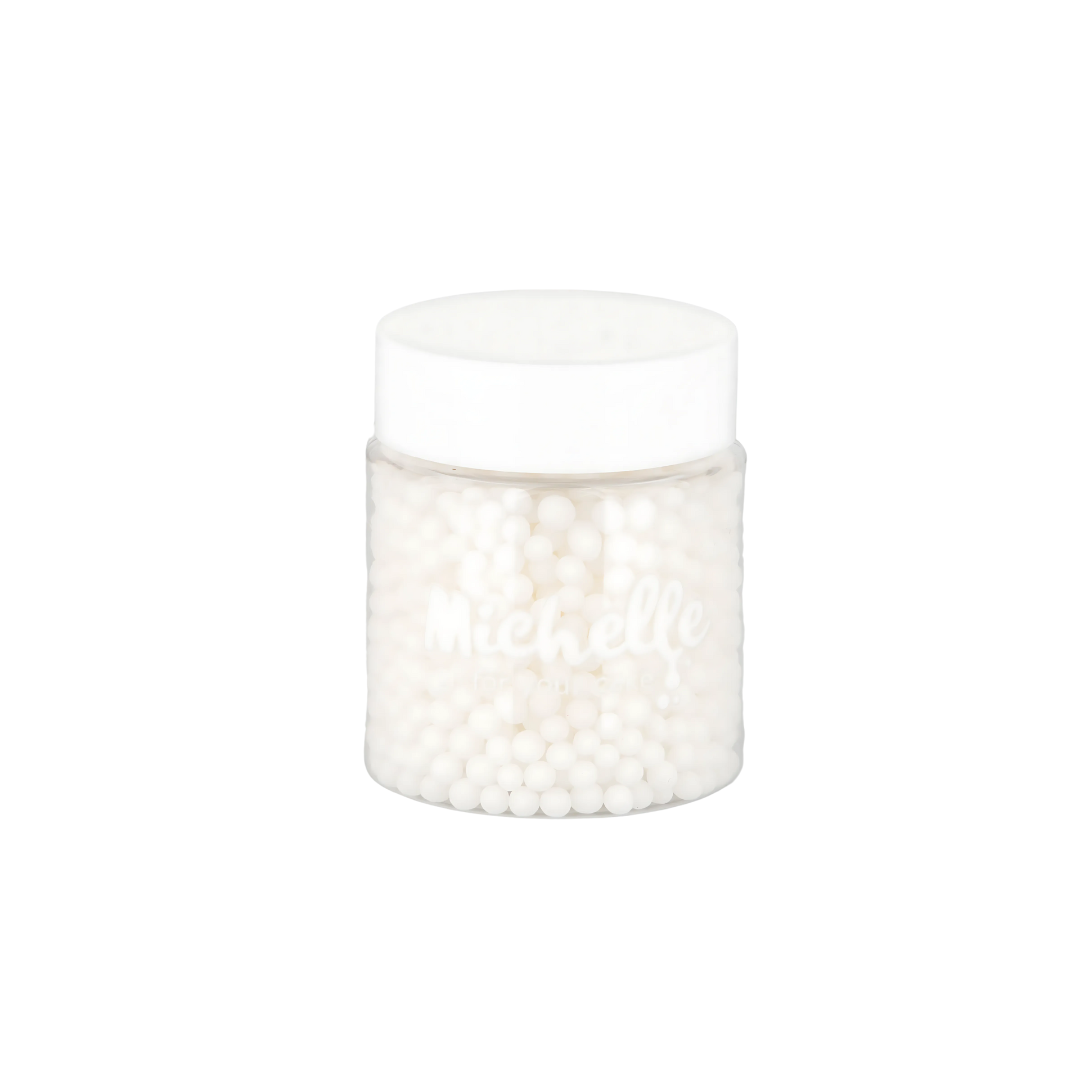 Cukrový posyp - Perly biele matné 4mm 45g