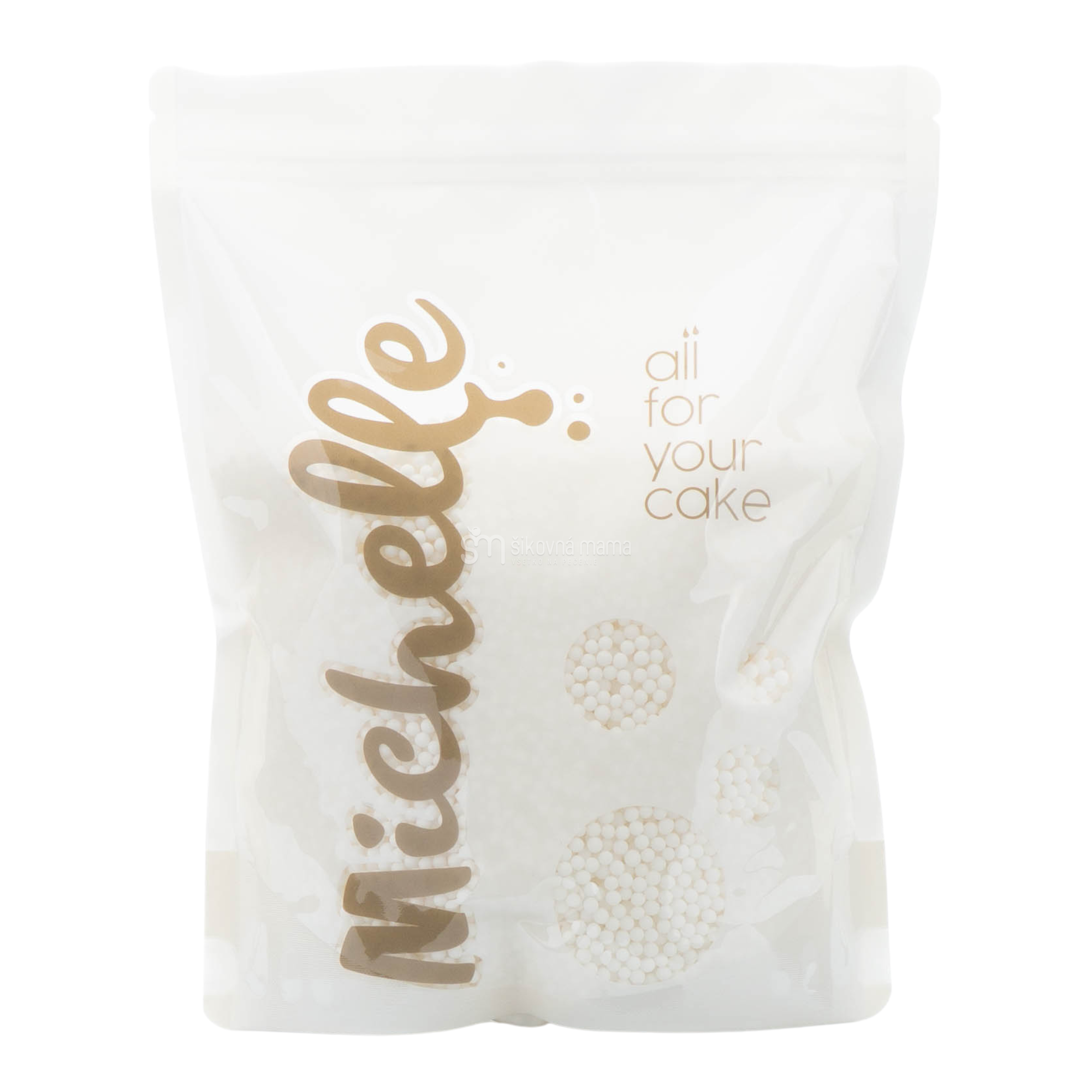 Cukrový posyp - Perly biele matné 4mm 1kg